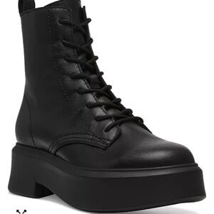 Black Platform Lace-Up Boots